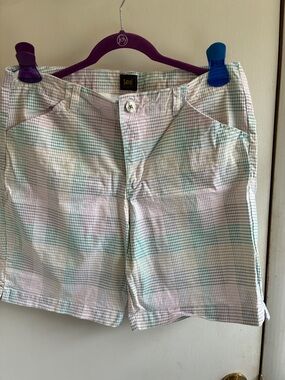 Lee Pastel Plaid Shorts in Mint and Light Pink
